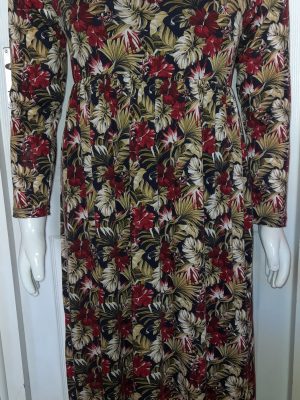 Printed pleated dress