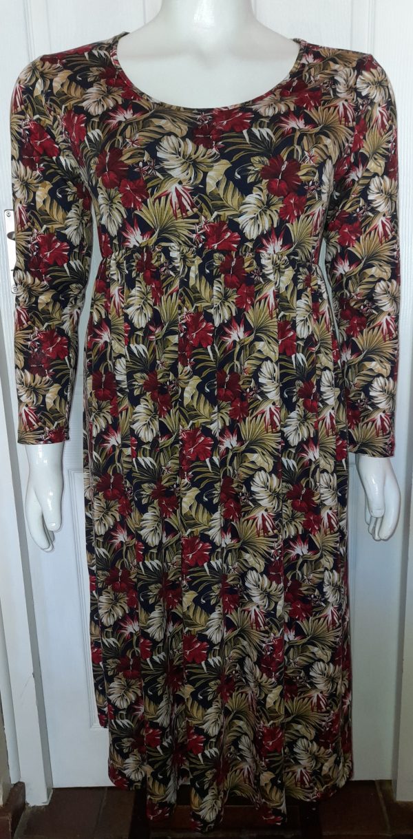 Printed pleated dress